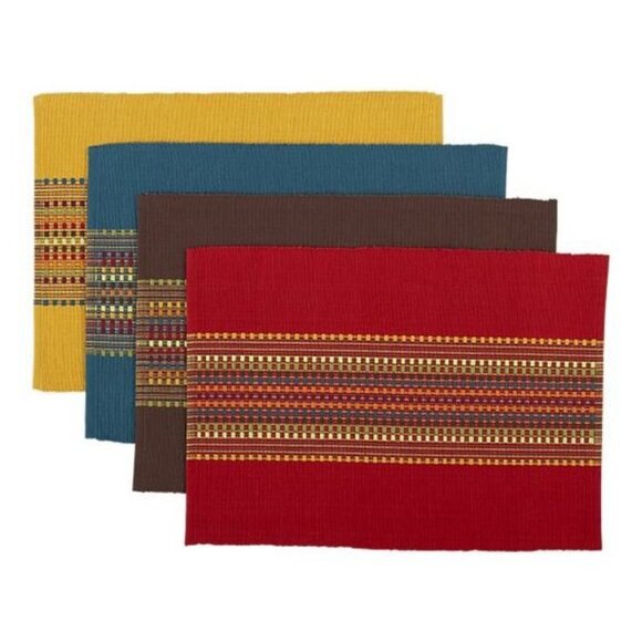 Crate&Barrel Placemats Set of 4 Diego Southwest Boho - Picture 1 of 5